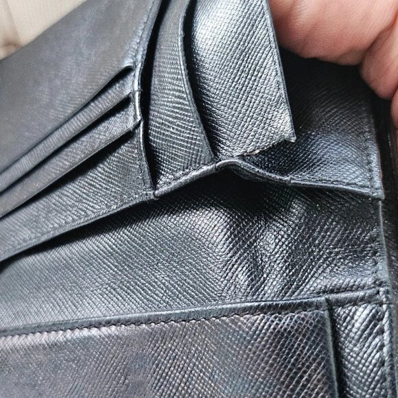 Prada Cardholder Wallet Trifold Leather/satin Billfold Purse Made in Italy - Picture 10 of 12